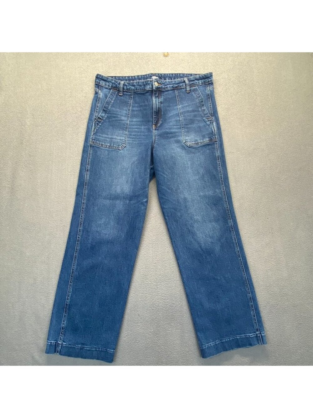 Old Navy Baggy Wide Leg Jeans Womens 16  Blue Y2K  Skater Grunge Utility
